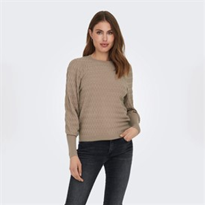 Only Womens Faye Knit Jumper Silver Mink