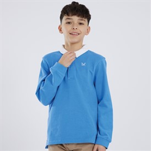 Crew Clothing Boys Plain Rugby Shirt Blue