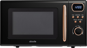 Abode AMD2004BRG Solo Digital Microwave Oven Retro 700w 20L Black & Rose Gold 