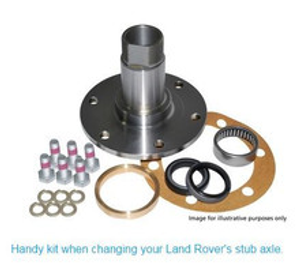 DA3191 - Front Stub Axle Kit for Land Rover Defender From 1994 up to 2006 - Stub Axle, Bearing, Gasket, Seal and Bolts - Aftermarket and OEM Version Available