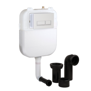 Milano - Concealed Cistern for Back to Wall Toilet Pan - with White Rectangular Flush Plate