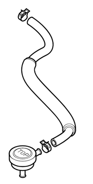 LRC10079 - Crankcase Breather Valve and Hose Set - TD5 - Land Rover Defender and Discovery 2