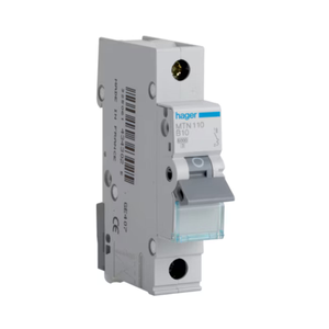 Hager MTN110 10A Single Pole 6kA B Curve MCB