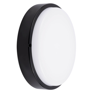 LED Bulkhead Light - 20W - Ø280mm - IP65 Rated for Outdoor/Exterior Use - CCT - 2700K / 4000K / 6000K - Round - Black - Ceiling - 5 Year Warranty