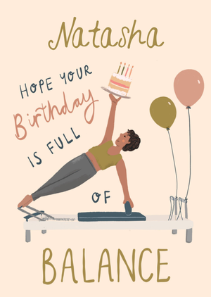 Hope Your Birthday Is Full Of Balance Illustrated Birthday Card