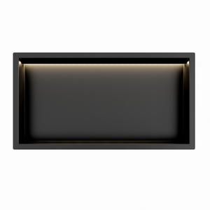 Mat Zwart RVS Inbouwnis 30x60x7cm met RGB verlichting
