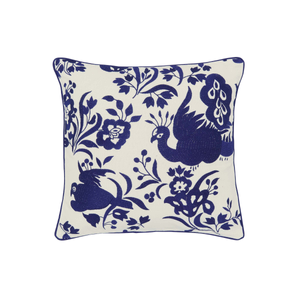 Calico Cushion 50cm x 50cm, Blue