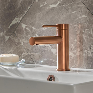 Milano Otto - Modern Mono Basin Mixer Tap - Brushed Copper