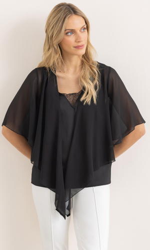 Tie Front Cover Up - Black