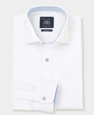 White Cotton Poplin Classic Fit Formal Shirt - Single Cuff
