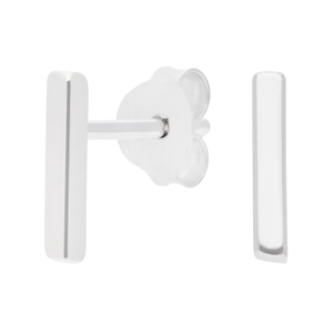 New Sterling Silver Bar Stud Earrings