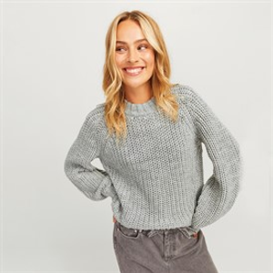 JJXX Womens Kelly Chunky Jumper Grey Melange