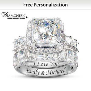 16 Carats Of Brilliance Personalized Bridal Ring Set