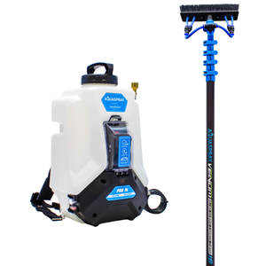 Aquaspray® Pro 16L Battery Operated Water Spray Tank with Aquaspray® Venom 18ft Hybrid 50% Carbon, 50% Fiberglass Waterfed Window Cleaning Pole
