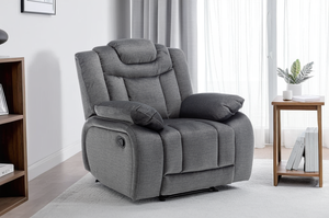 Chenille Fabric Grey Manual Recliner Chair TOLEDO