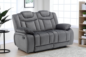 Chenille Fabric Grey 2 Seater Manual Recliner Sofa TOLEDO