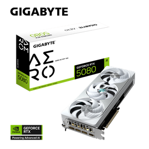 Gigabyte GeForce RTX 5080 AERO OC SFF 16G GDDR7 Graphics Card - White - GV-N5080AERO OC-16GD
