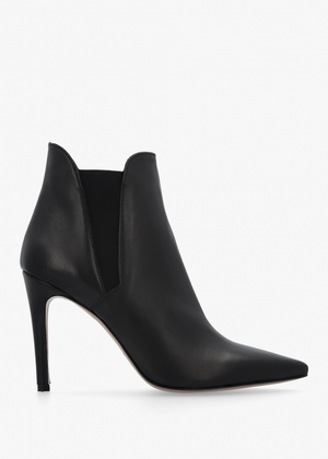 Adril Black Leather Ankle Boots