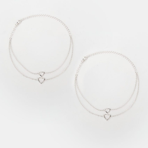 Heart To Heart Anklets in 925 Silver