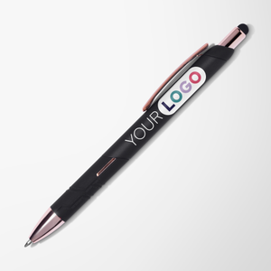 Full Color Soft Touch York Pen with Rose Gold Trim