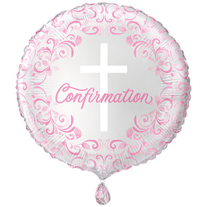 Elegant Pink Cross Confirmation Balloon