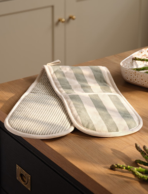 Harlton Oven Glove Wide Stripe - Cotton, Rosemary