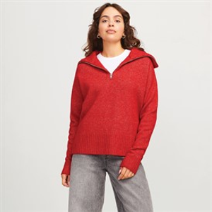 JJXX Womens Siko Half Zip Jumper Racing Red