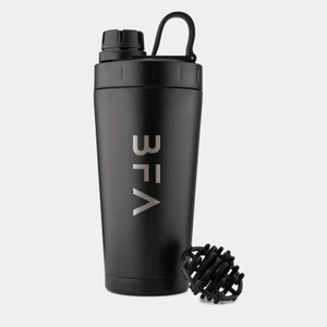 Black Stainless Steel Protein Shaker 600ml