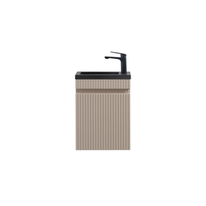 Fonteinmeubel Yuki 40cm mat beige inclusief wastafel mat zwart