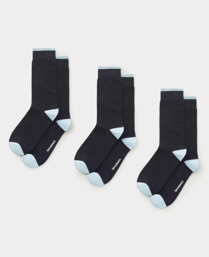 Black Cotton Blend Pack of Three Socks - 9-12
