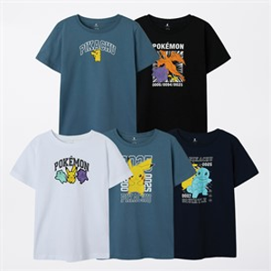 Pokemon Boys Kafele Five Pack T-Shirts Blue Mirage