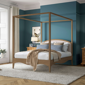 Louis Four Poster Bed, Natural Oak / Natural Linen, Super King