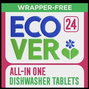 All in One Dishwasher Tablets - Plastic Free (Ecover) 24s