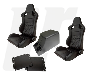 LRC10430 - Pair of Sport Seats and Cubby Box Set - Land Rover Defender 1987-2016 - exclusive to LR Parts