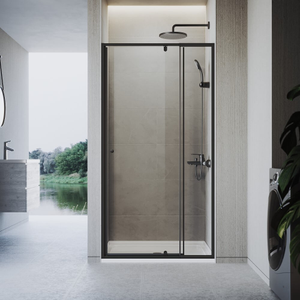 ELEGANT SHOWERS Semi-Frameless Shower Screen Pivot Door Adjustable Black