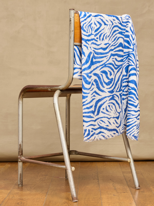 Zebra Print Scarf - Cobalt