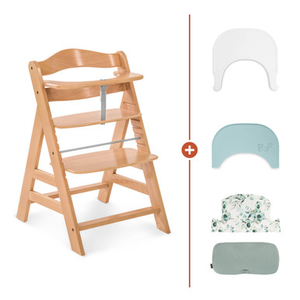 Hauck Alpha+ Wooden Highchair Bundle - Natural