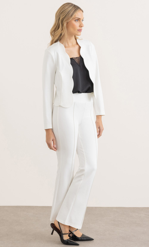 Ponte Kick Flare Pull On Trousers - Ivory