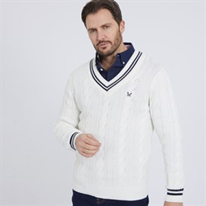 Crew Clothing Mens Cricket Jumper White