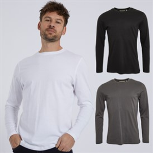 Kangaroo Poo Mens Three Pack Long Sleeve T-Shirts Black/White/Charcoal