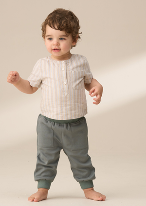Sonny Stone Woven Shirt Bodice with Trouser Set