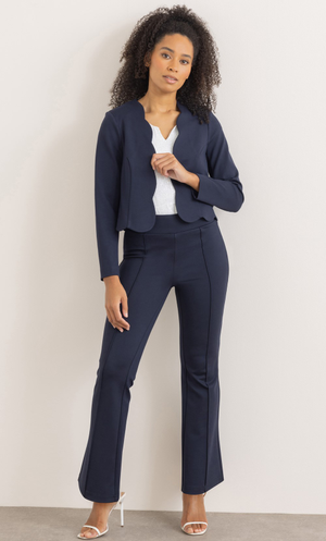Ponte Kick Flare Pull On Trousers - Midnight