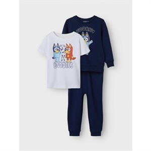 Bluey Boys Kavis Three Pack Tracksuit and T-Shirt Set Patriot Blue