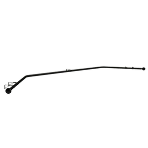 Ball Finial Curved Bay Window 3 Sided Curtain Pole - 19mm Eyelet - 4000mm - Black - Classic Cup Bracket