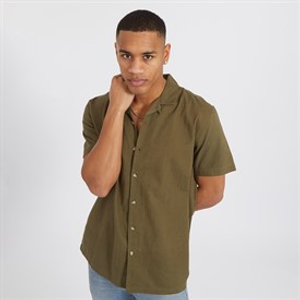 Brave Soul Mens Eubank Shirt Khaki