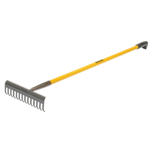 ROUGHNECK SHARP EDGE SOIL RAKE WITH FIBREGLASS HANDLE