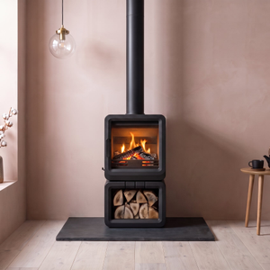 Mazona Heatwave 5kW Multifuel Stove Log Store, Woodburning, Freestanding, Eco Design Approved, Defra Approved