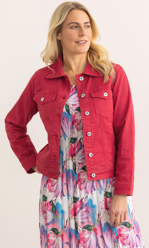 Cotton Blend Jacket - Red