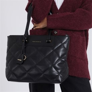 French Connection Womens Quilt Shopper Bag Black
