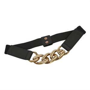 French Connection Womens Link Belt Black/Gold